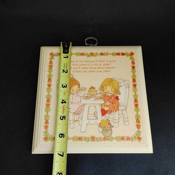 Vintage Springbok Hallmark Wooden Wall Hanging Plaque Dessert Friends 7 inch - Picture 7 of 7